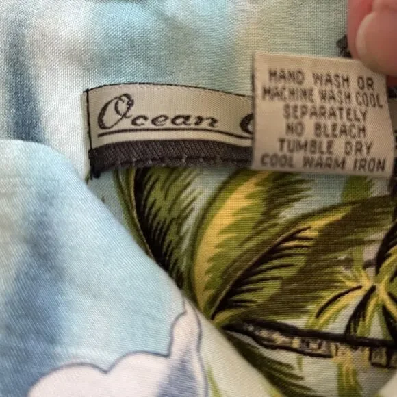 Ocean Current Hawaiian Short Sleeve Button Up Shirt Men M Colorful Rayon Vtg - Picture 5 of 7